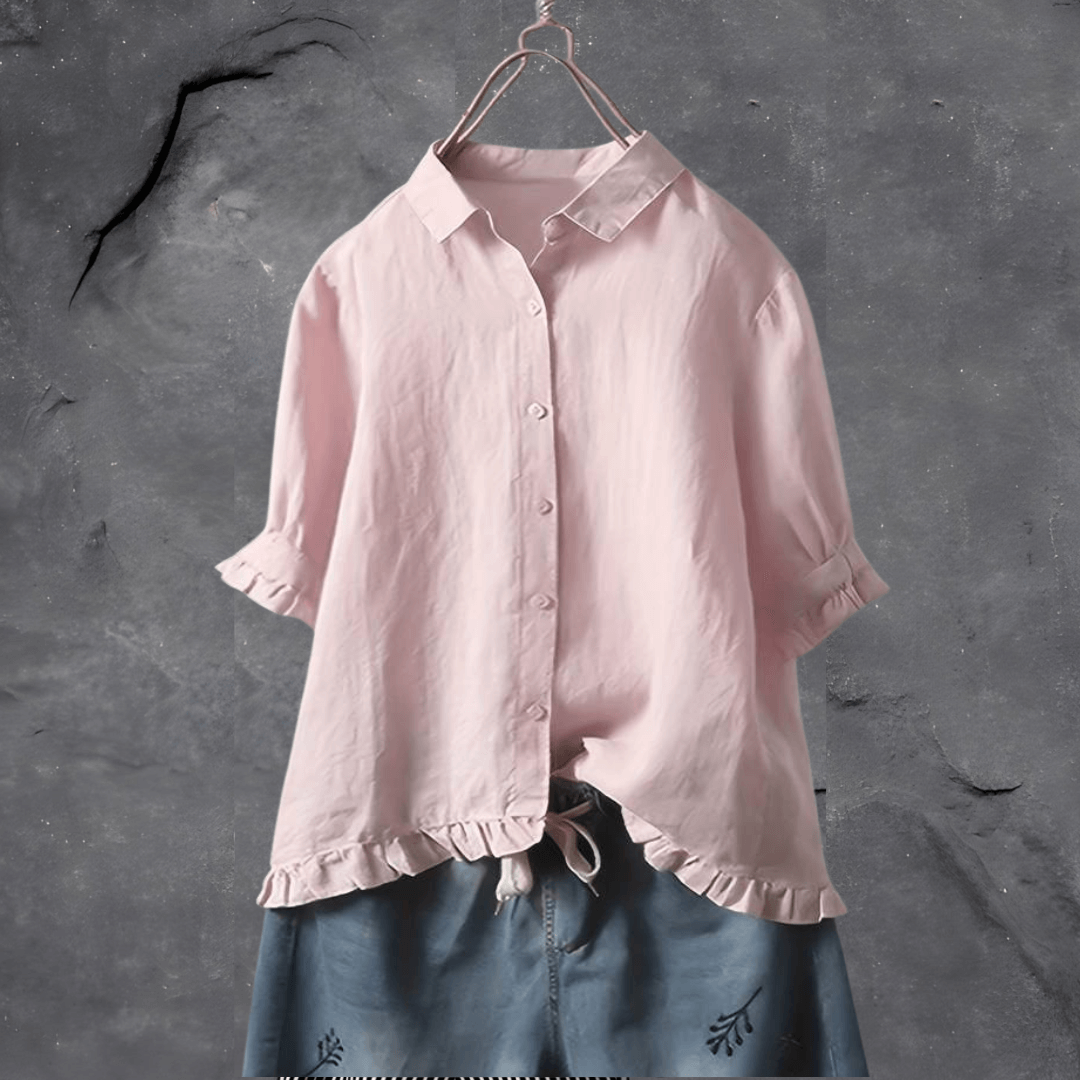 Miriam™ | Chic ruffled cotton shirt