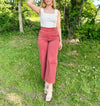 Valentina™ - Cropped twill trousers with flat stomach effect