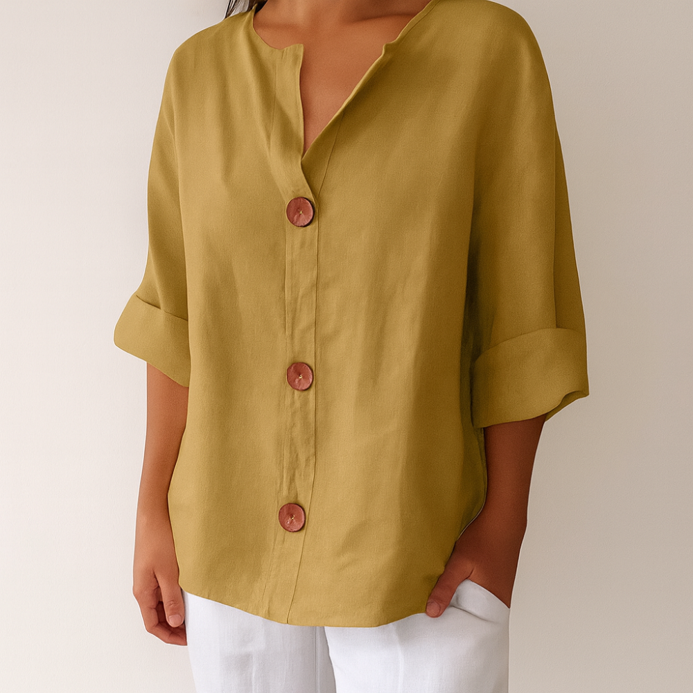 Casual linen blouse for timeless elegance