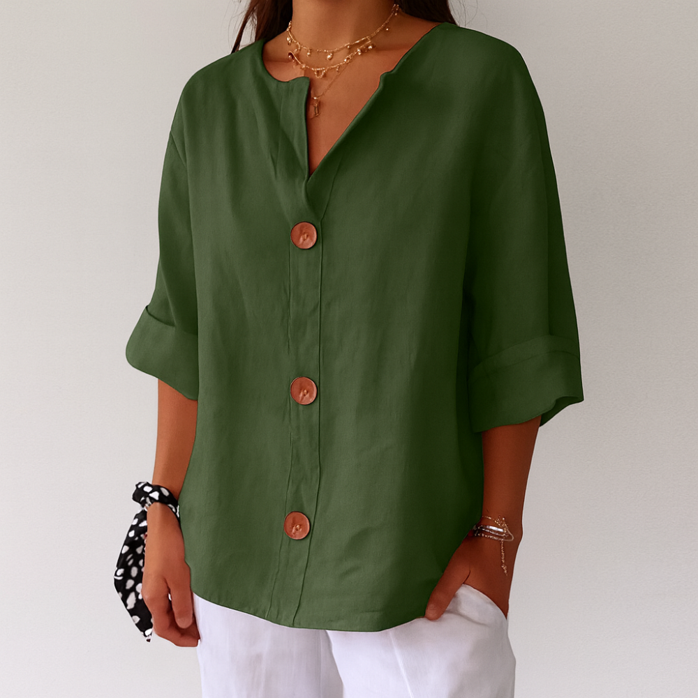 Casual linen blouse for timeless elegance
