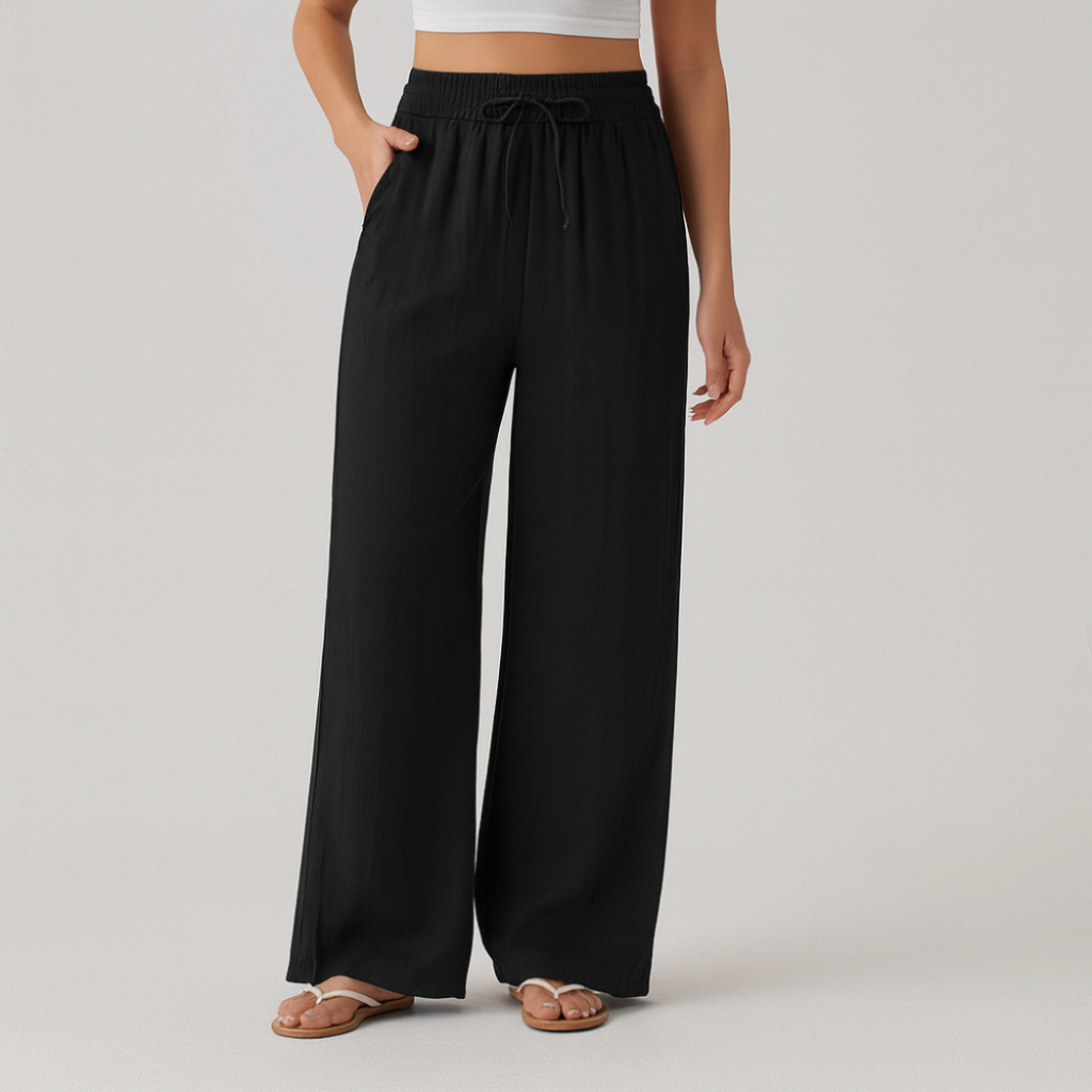 Pantalon Taille Haute Fluide