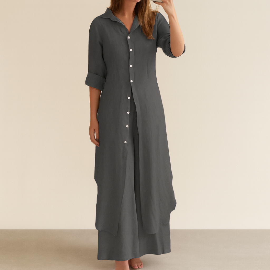 Robe Longue Maxi à Boutons