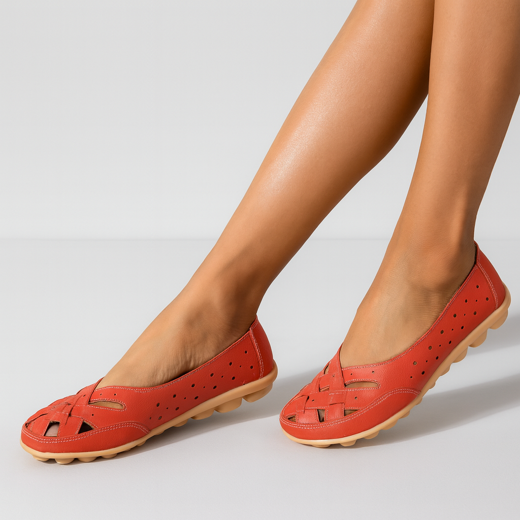 Serena - Orthopedic breathable leather moccasins