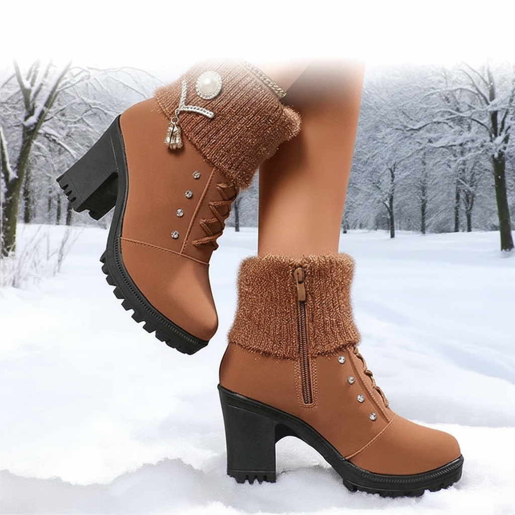 ÉMILIA | BOTTINES FOURRÉES À TALONS ÉLÉGANTES