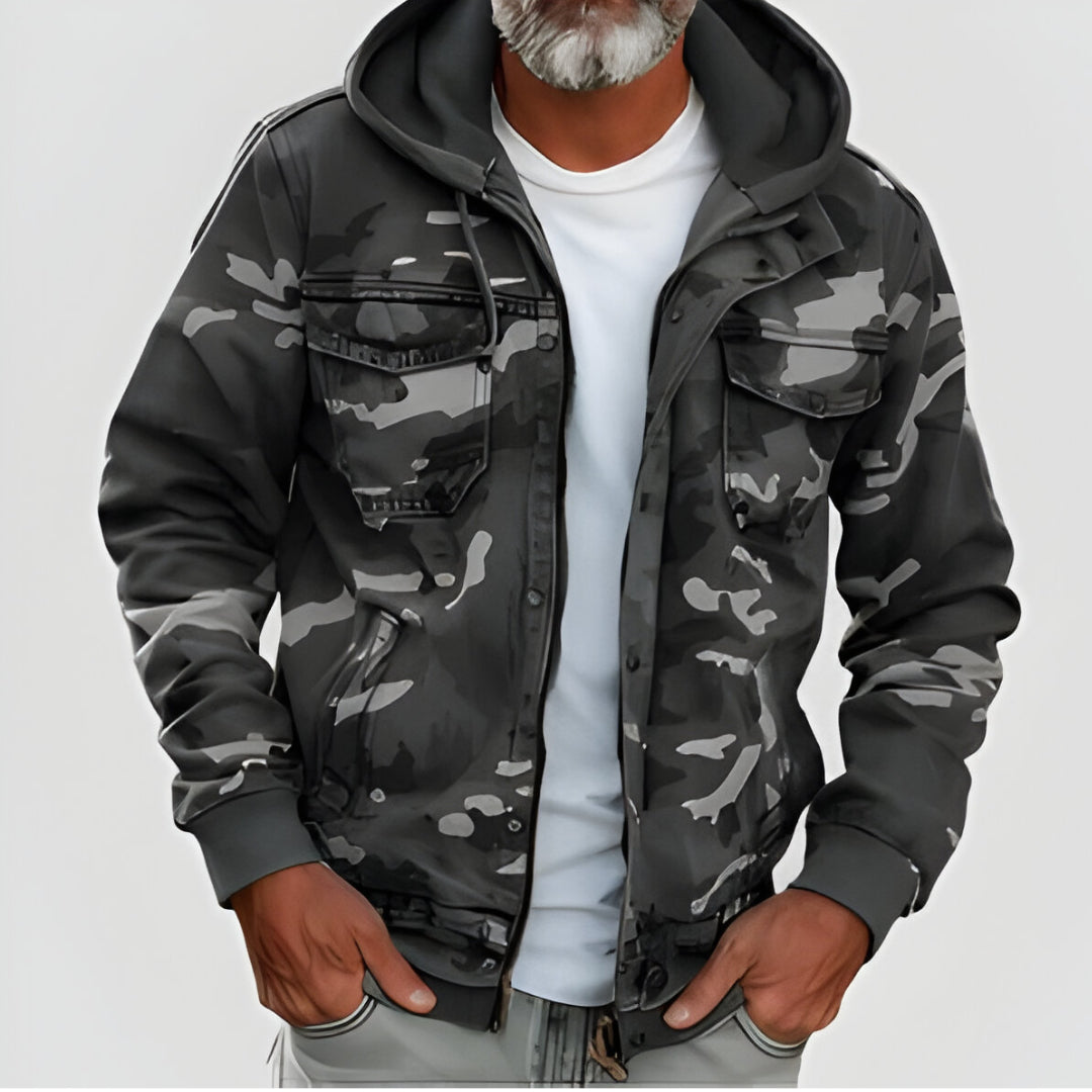 GILBERT - VESTE À CAPUCHE STYLE MILITAIRE